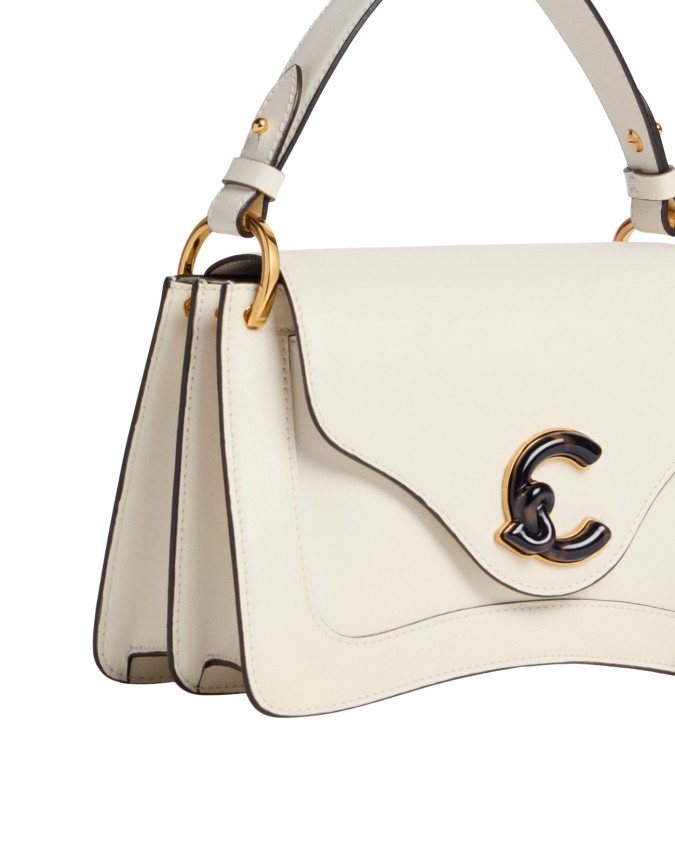  Coccinelle - Borsa a Mano in Pelle Liscia Logo Tartarugato