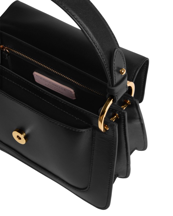  Coccinelle - Borsa a Mano in Pelle Liscia Logo Tartarugato