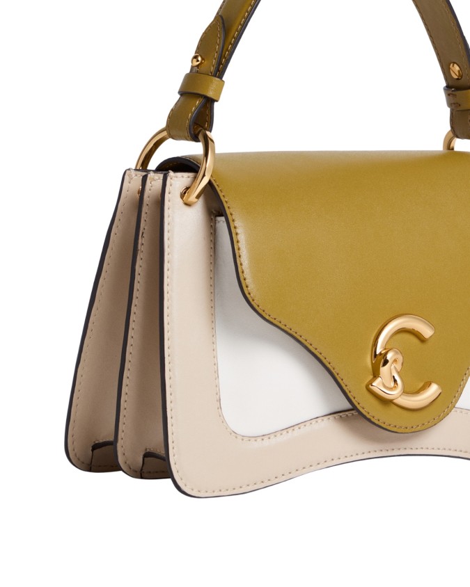  Coccinelle - Borsa a Mano con Tracolla in Pelle Tricolor C-Me