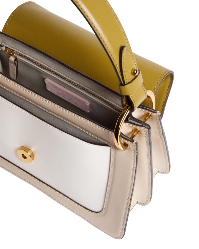  Coccinelle - Borsa a Mano con Tracolla in Pelle Tricolor C-Me