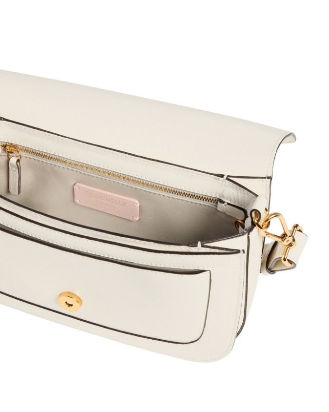  Coccinelle - Borsa a Spalla in Pelle Liscia Logo Tartarugato