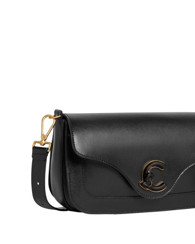  Coccinelle - Borsa a Spalla in Pelle Liscia Logo Tartarugato