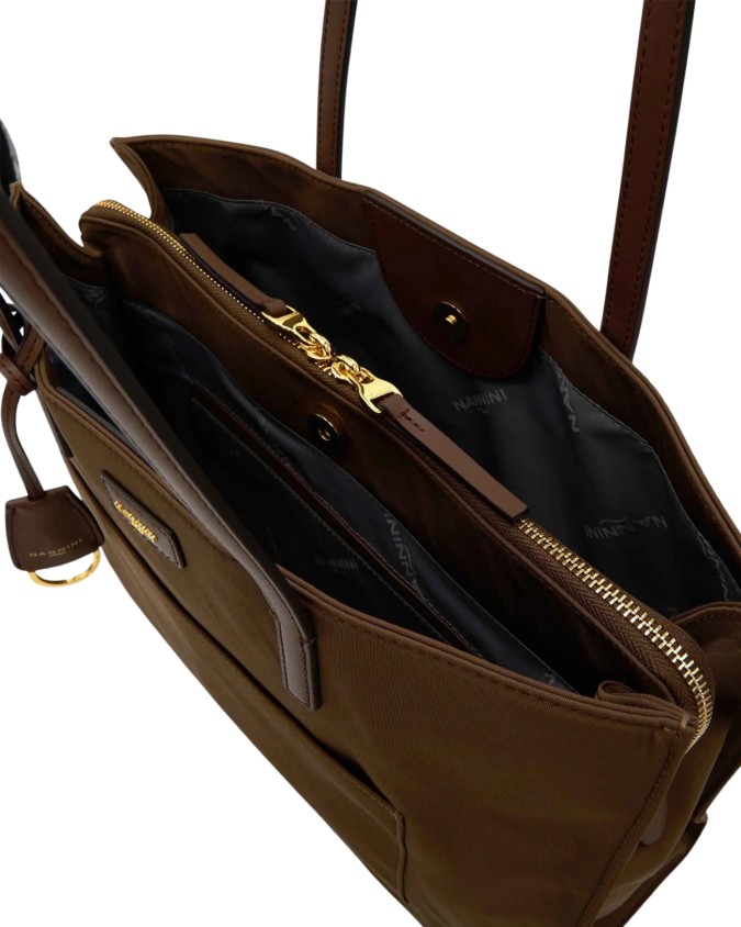  Nannini - Borsa in Nylon con Dettagli in Pelle Carla