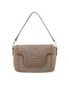 Ynot - Borsa a spalla con  patta in pvc Havana