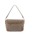 Ynot - Borsa a spalla con  patta in pvc Havana