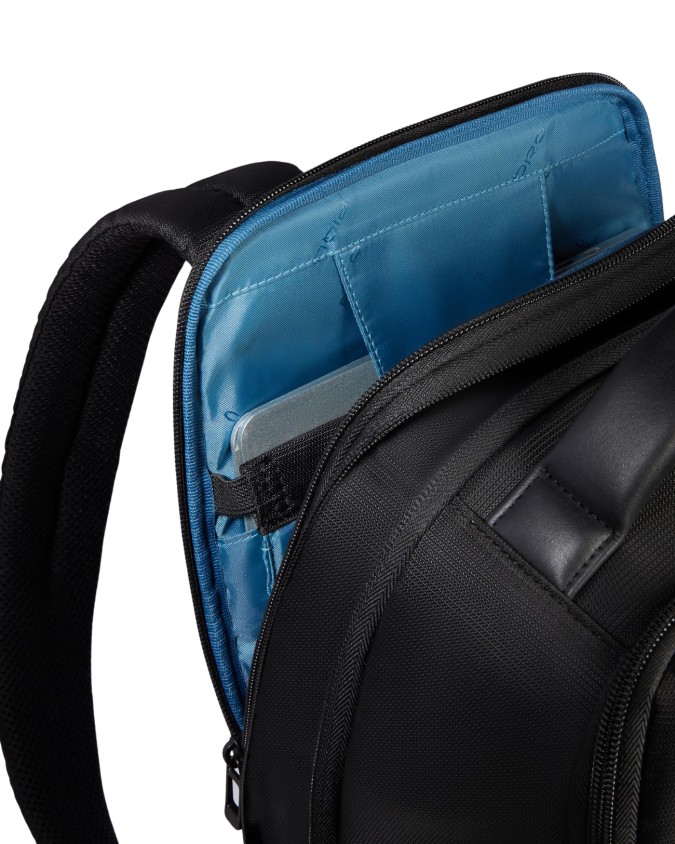  Piquadro – Zaino da viaggio porta pc 14’’ in pelle e tessuto