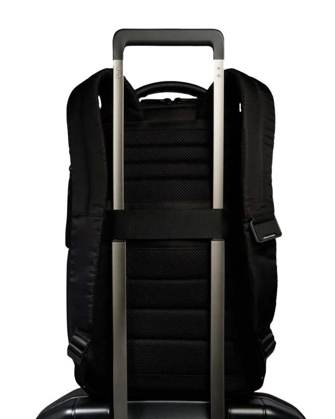  Piquadro – Zaino da viaggio porta pc 14’’ in pelle e tessuto