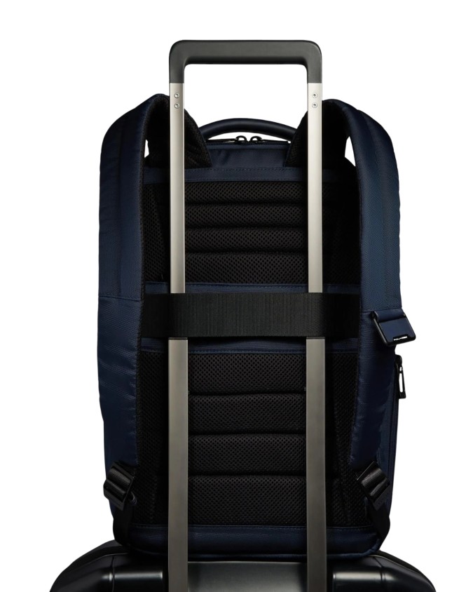  Piquadro – Zaino da viaggio porta pc 14’’ in pelle e tessuto