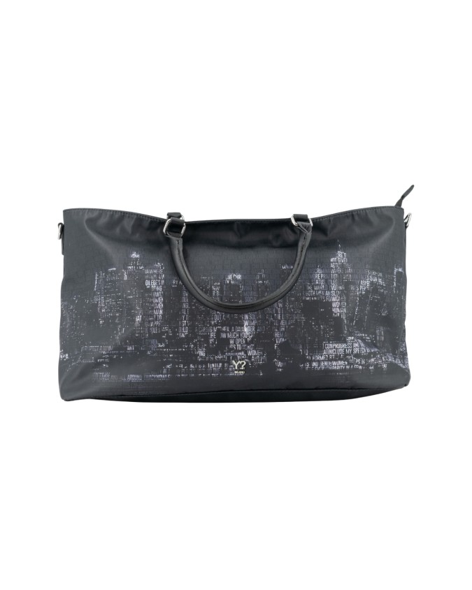 Ynot - Shopping bag grande con doppio manico corto in nylon Grunge