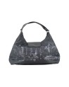 Ynot - Borsa a spalla shopping con patta in nylon L Grunge