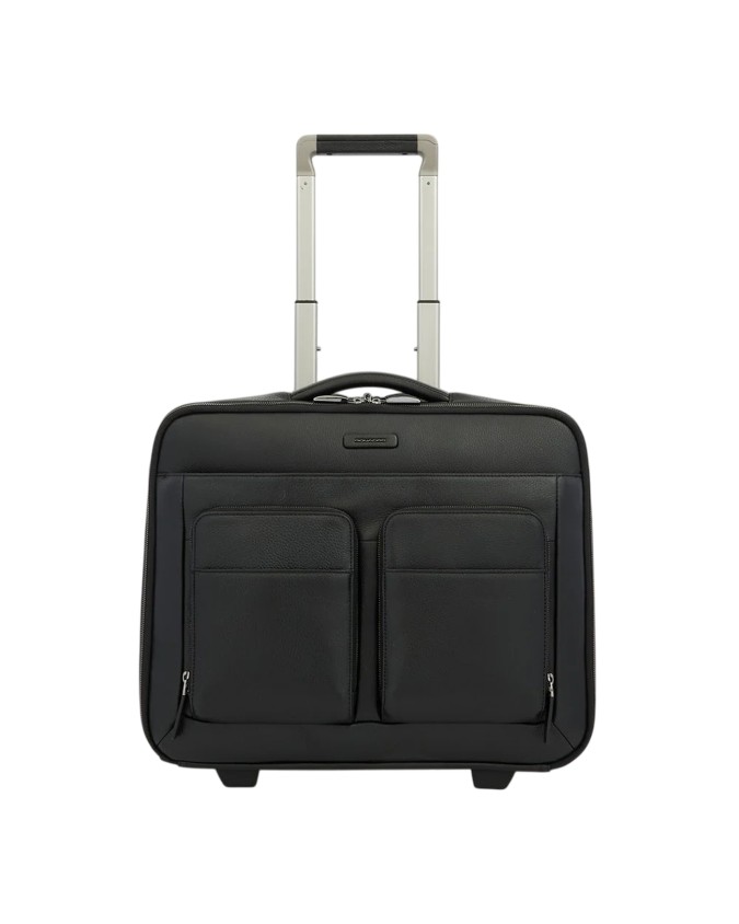  Piquadro - Cartella pilota con ruote in pelle porta pc 15.6''