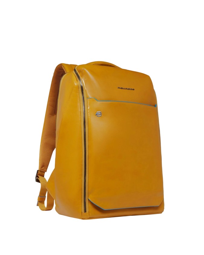  Piquadro - Zaino porta pc 14" in pelle personalizzabile Blue