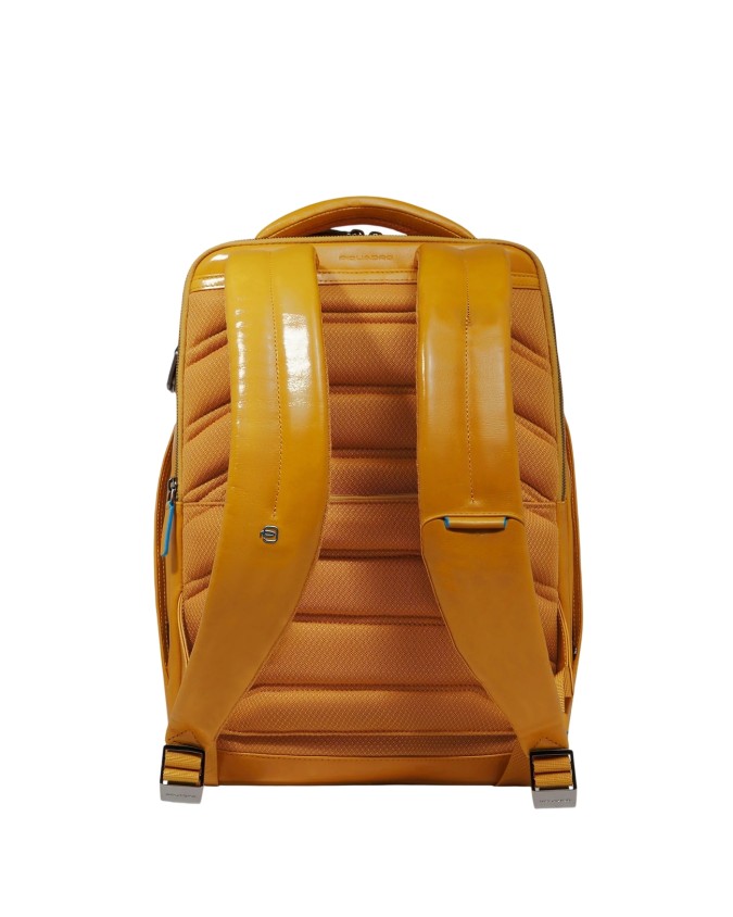  Piquadro - Zaino porta pc 14" in pelle personalizzabile Blue