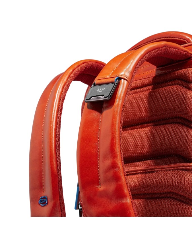  Piquadro - Zaino porta pc 14" in pelle personalizzabile Blue