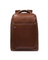 Piquadro - Customizable Blue Square 14" Leather Laptop Backpack
