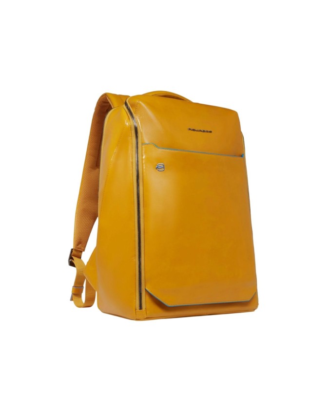  Piquadro - Zaino in pelle porta pc 15,6'' a tre scomparti Blue