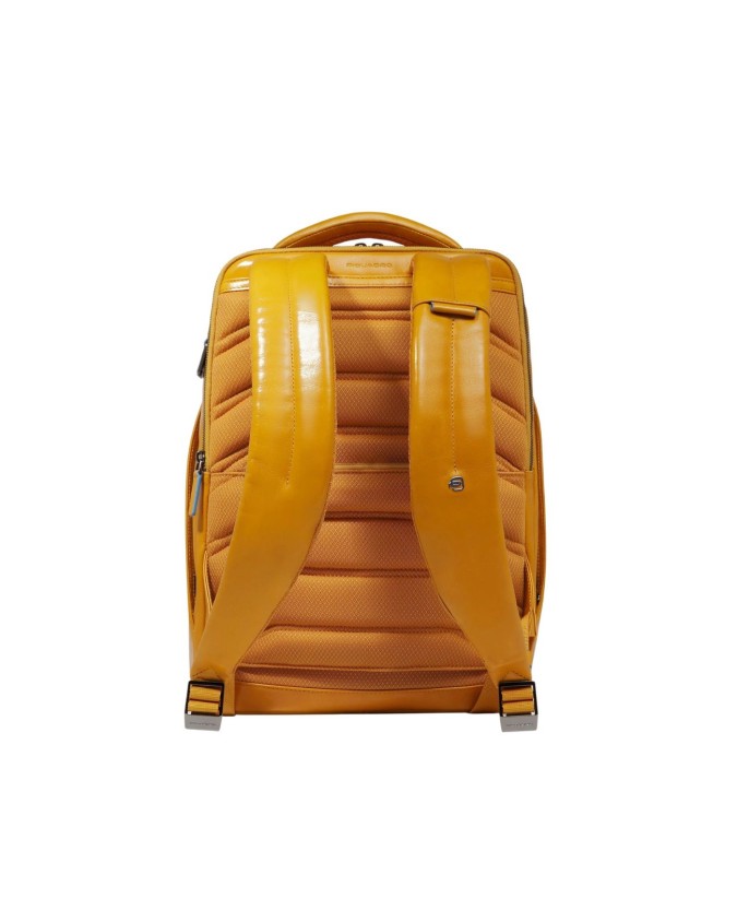  Piquadro - Zaino in pelle porta pc 15,6'' a tre scomparti Blue