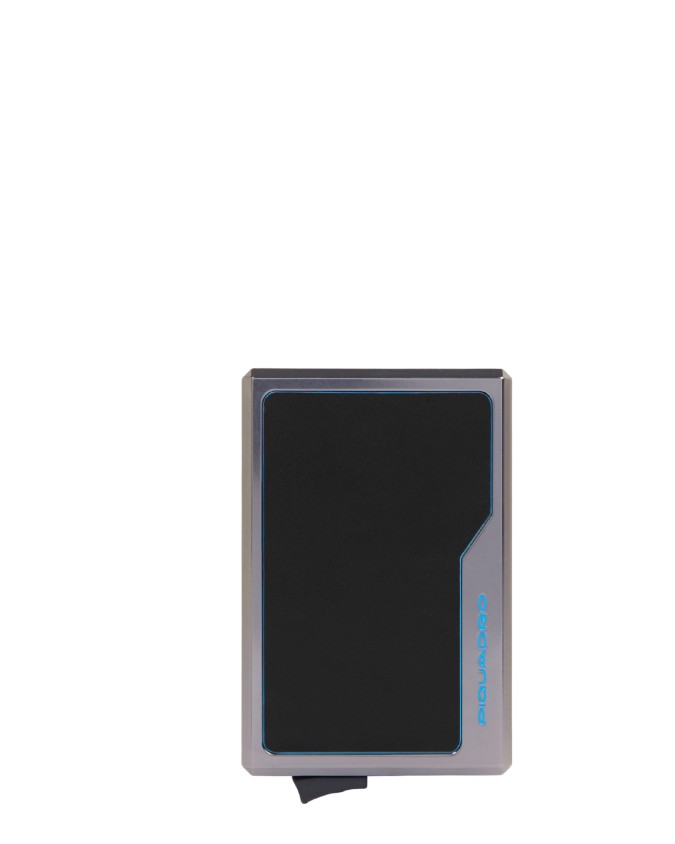  Piquadro - Portacarte di Credito MagSafe in Alluminio e Pelle