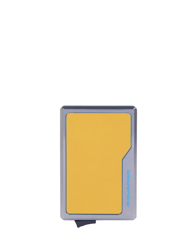  Piquadro - Portacarte di Credito MagSafe in Alluminio e Pelle