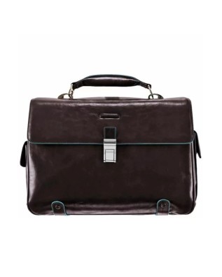 Piquadro - Cartella in pelle a due soffietti porta PC 15" Blue Square