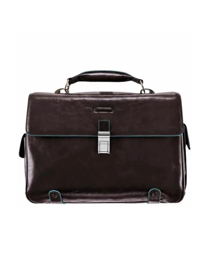 Piquadro - Cartella in pelle a due soffietti porta PC 15" Blue Square