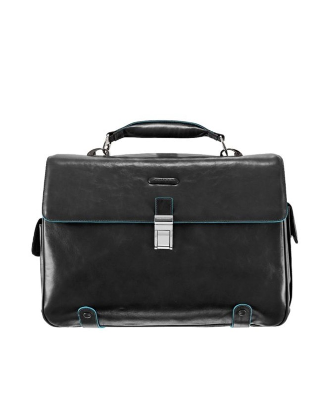 Piquadro - Cartella in pelle a due soffietti porta PC 15" Blue Square