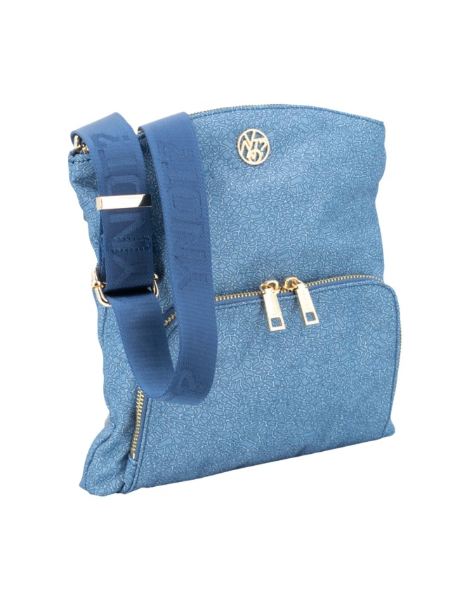  Ynot - Borsa a tracolla con tasca esterna Cloud