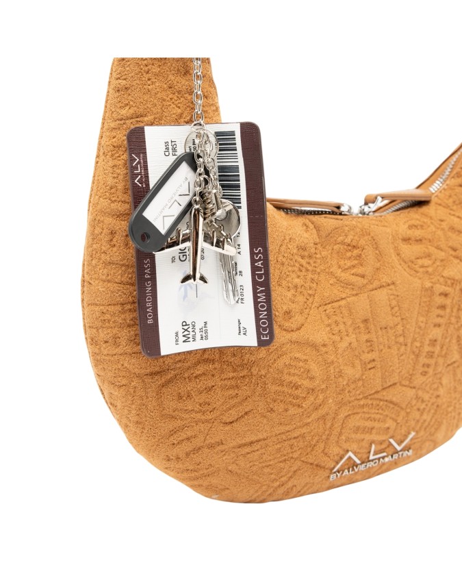  Alv By Alviero Martini - Borsa hobo mezzaluna in poliuretano