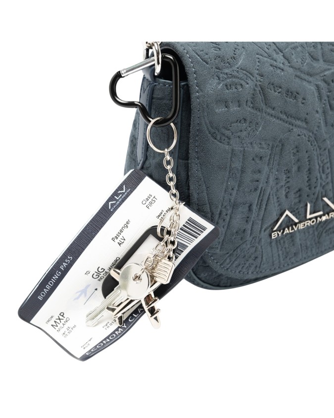 Alv By Alviero Martini – Tracollina in poliuretano scamosciato