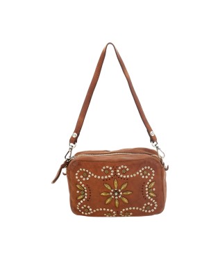  Campomaggi – Borsa a tracolla camera bag in pelle con borchie