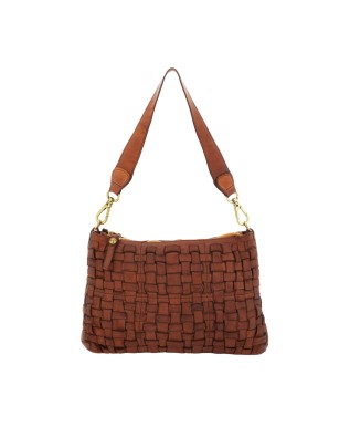 Campomaggi  - Borsa a spalla in pelle intrecciata con manico singolo Tg. M  Carla