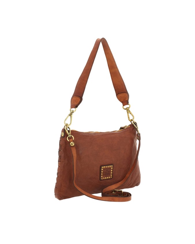  Campomaggi - Borsa a spalla in pelle intrecciata con manico