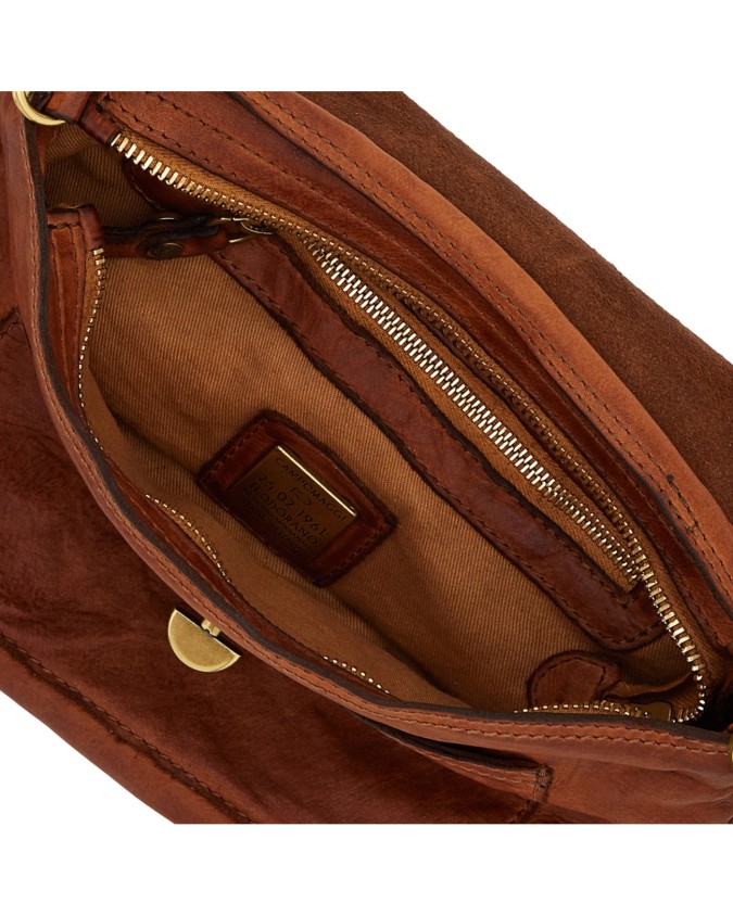 Campomaggi - Borsa a tracolla in pelle con rivetti dorati Erica