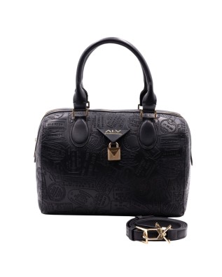 Alv By Alviero Martini - Borsa a mano bauletto con tracolla in poliuretano Big Logo