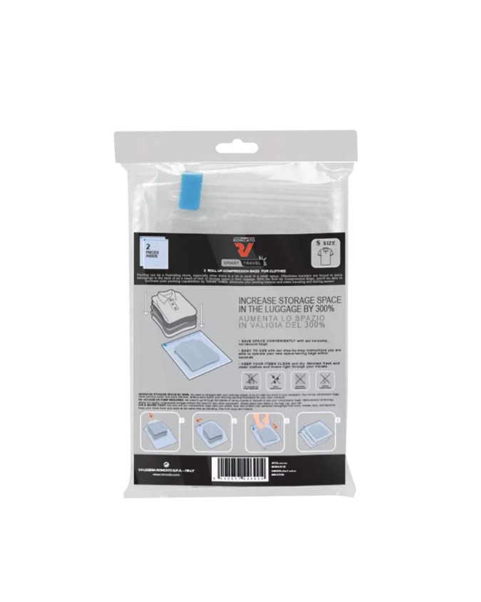 Roncato - 2 sacchetti comprimibili salvaspazio in materiale sintetico Tg. S  Smart Travel