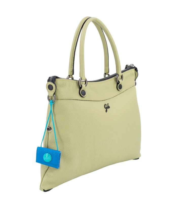  Gabs - Borsa piatta in pelle con tasca esterna Tg. 