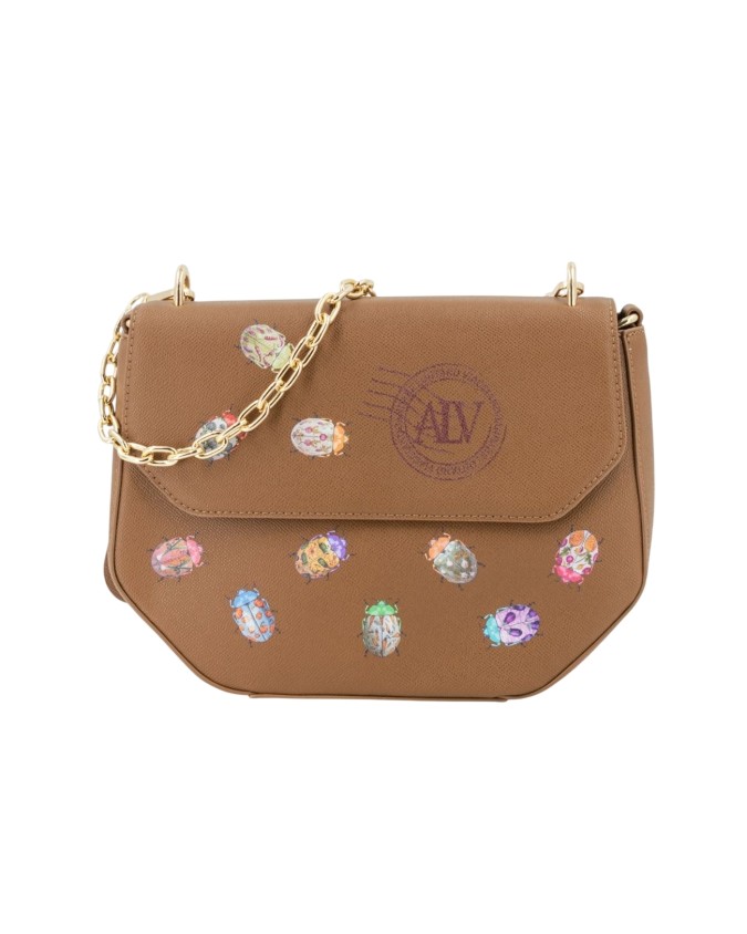  Alv By Alviero Martini - Borsa a spalla con patta in ecopelle