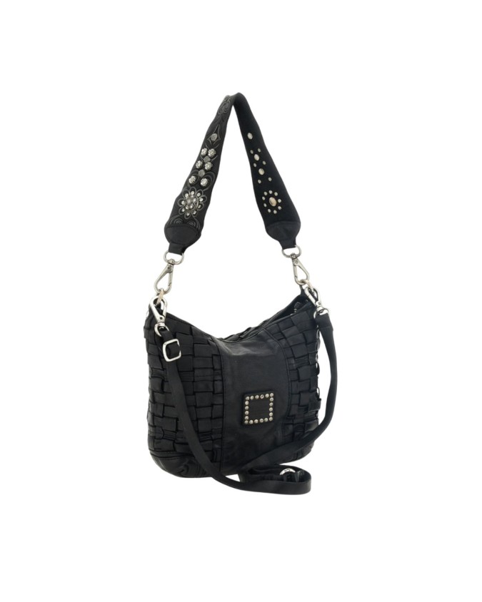  Campomaggi - Borsa a spalla in pelle intrecciata Tg. 