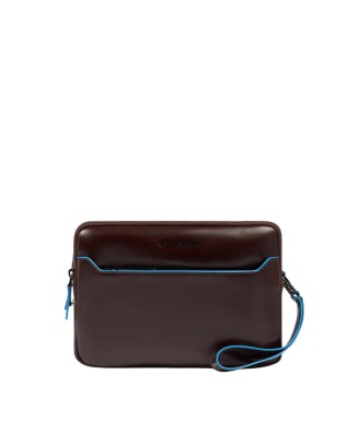 Piquadro - Pochette uomo in pelle con chiusura a impronta digitale Blue Square