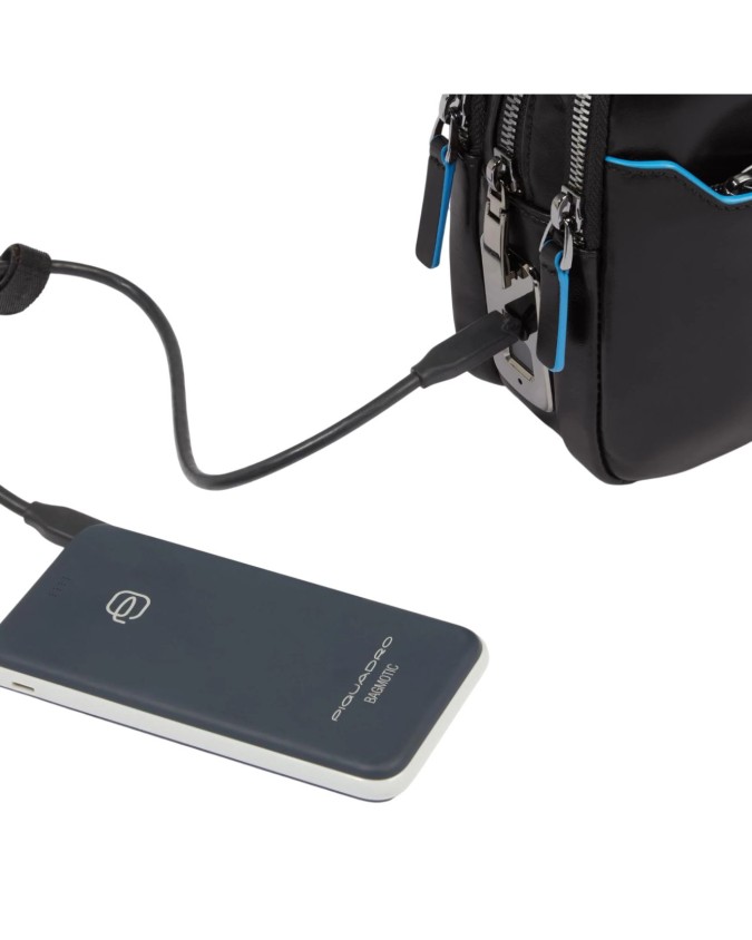  Piquadro - Pochette uomo in pelle con chiusura a impronta