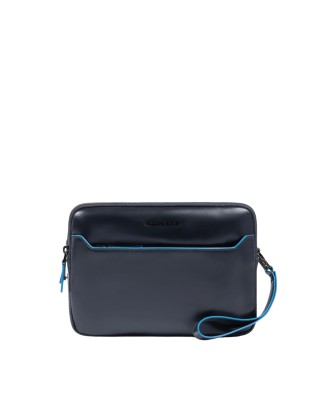 Piquadro - Pochette uomo in pelle con chiusura a impronta digitale Blue Square