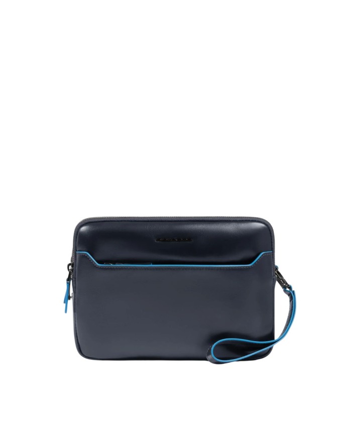  Piquadro - Pochette uomo in pelle con chiusura a impronta