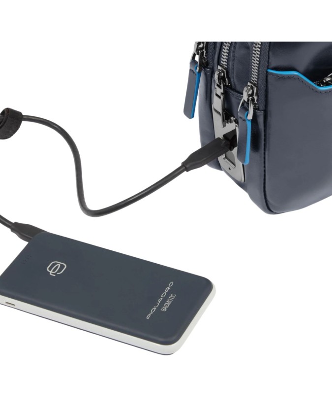  Piquadro - Pochette uomo in pelle con chiusura a impronta