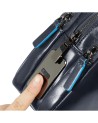  Piquadro - Pochette uomo in pelle con chiusura a impronta