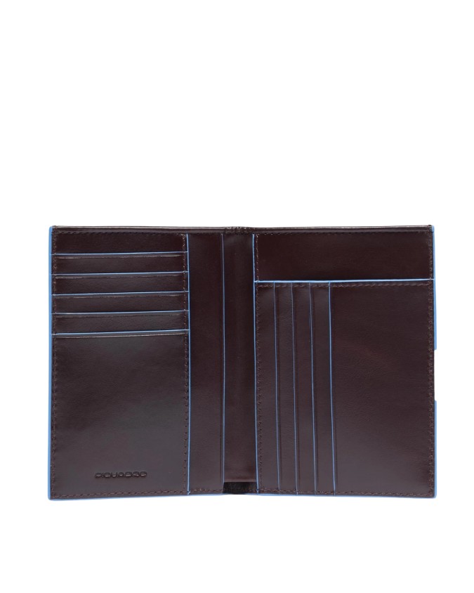  Piquadro – Portafogli uomo verticale in pelle RFID Blue Square