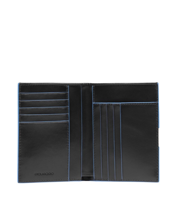  Piquadro – Portafogli uomo verticale in pelle RFID Blue Square