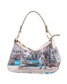 Ynot - Borsa a spalla a sacca in ecopelle stampa città Yesbag