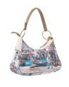 Ynot - Borsa a spalla a sacca in ecopelle stampa città Yesbag