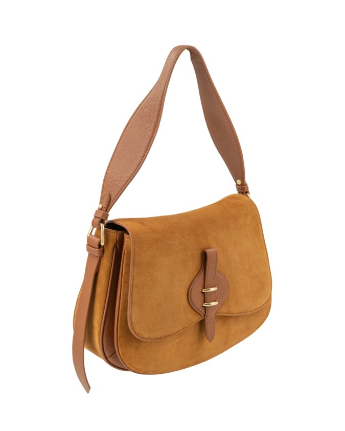  Coccinelle - Borsa a spalla in pelle scamosciata Large con