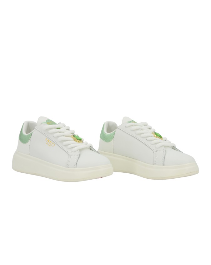  Ynot - Sneakers Donna in Pelle con Dettaglio Gioiello Queen